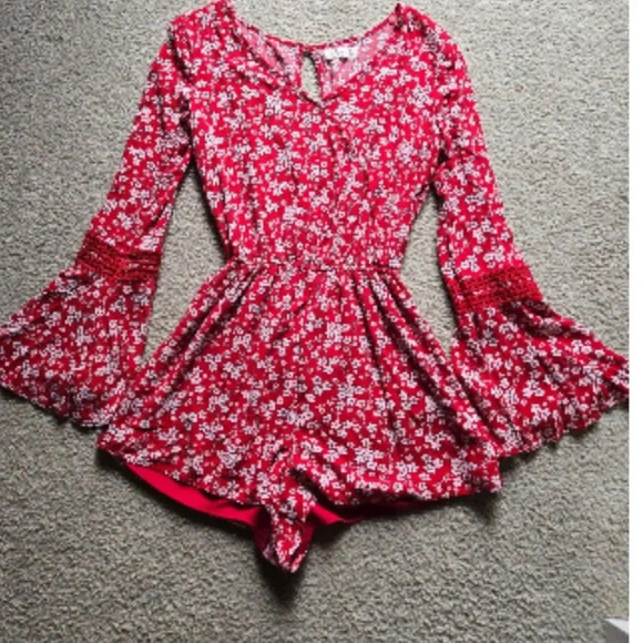 Hollister Bell Sleeve Romper in Red Lyst - Picture 3 of 9